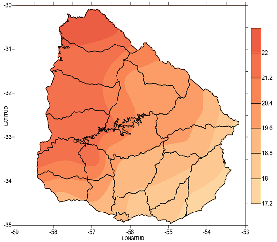 Temperatura media en noviembre 2020 (°C)