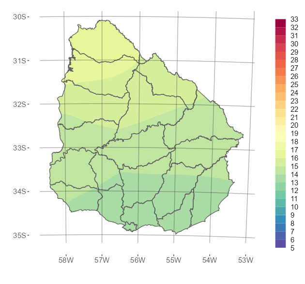Interpolado de la temperatura media del mes de setiembre de 2023