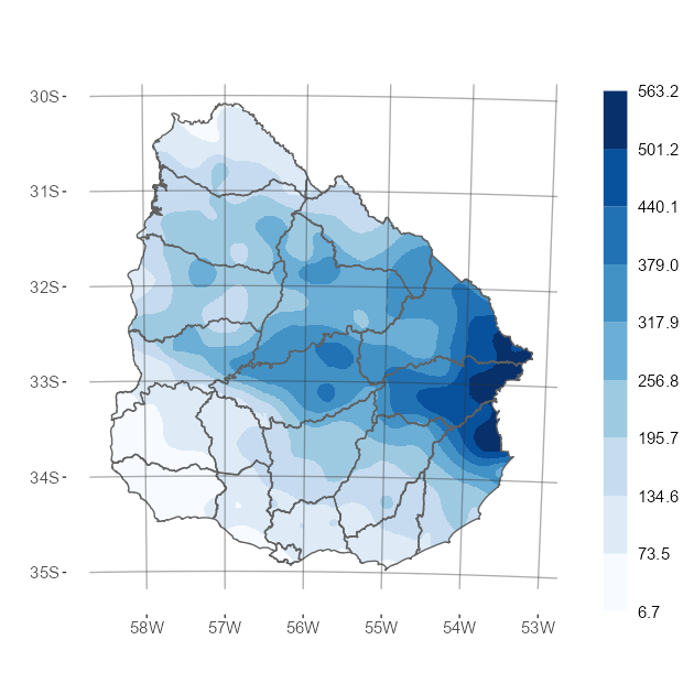 Interpolado del acumulado de precipitación del mes de mayo de 2024